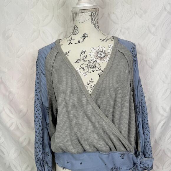 Free People Auxton Thermal Blue Womens XS Bohemian - Picture 4 of 6
